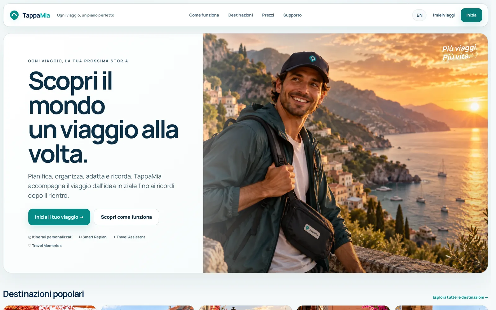 Pagina iniziale di TappaMia su computer